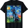 Schwarzer Labrador Sternennacht Hund Kunst von Aja T-Shirt