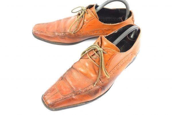 

Castellani Vintage Handmade Leather Swirl Moc 25 Brown McKay Stitch Dress Shoes