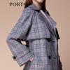 PORTS Women's British Style V-Neck Wool Blend Coat