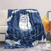 Artistic Cats  Print Flannel Blanket, High quality Comfortable for All Seasons, Home Decor, Warmth and Comfort