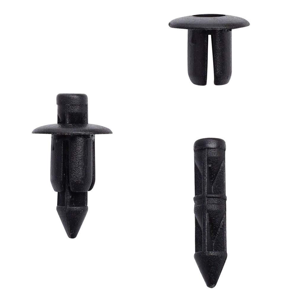 SHANGHh 100pcs 6mm Push Rivet Clips Rivet Fasteners Mud Flaps Bumper Fender Clips