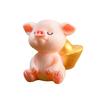 Søt Resin Penger Lucky Pig Figur Statue DIY Miniatyr hagebord ornament