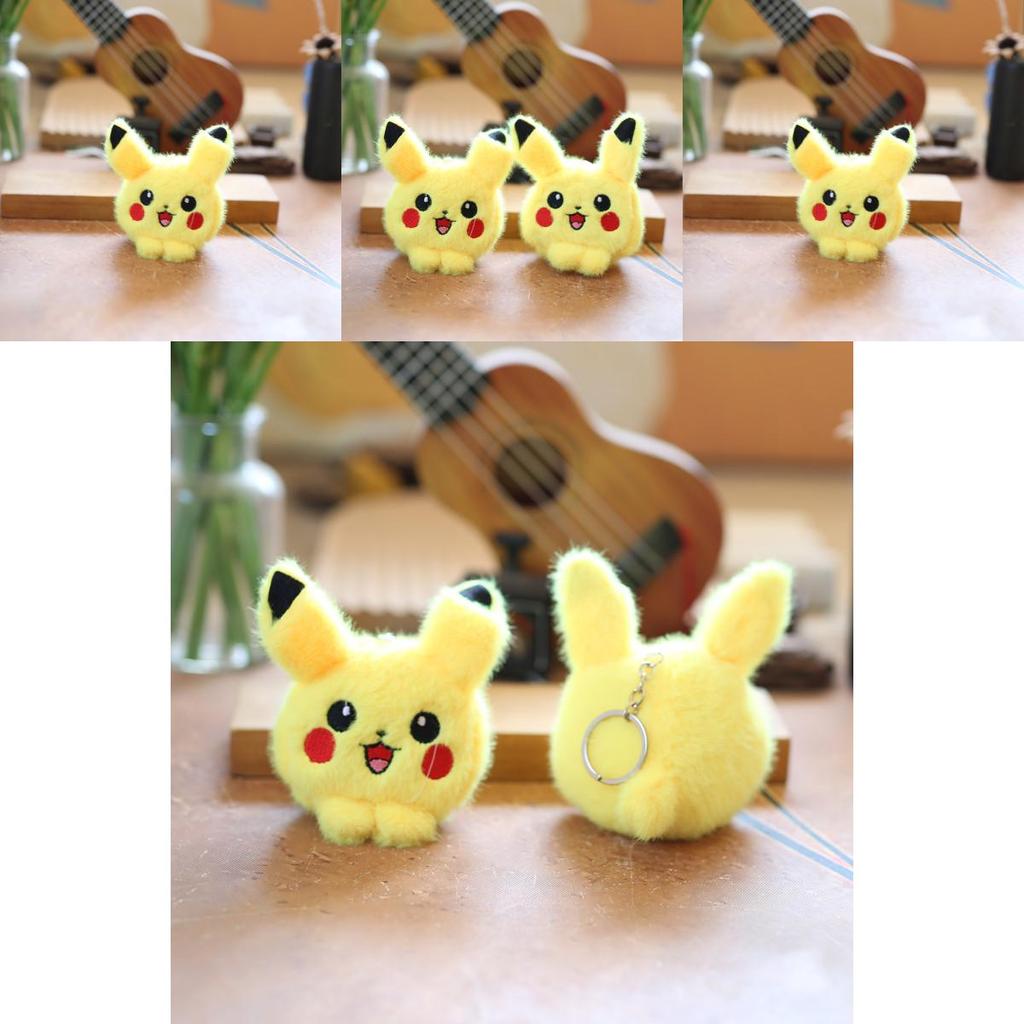 Adorable Pikachu Plush Keychain Soft Short Plush Toy Cute Bag Pendant