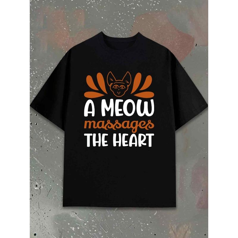 

European sizes Cat Lover s Heart Massage Tee for Men T-shirt Black Short Gifts T Shirts for Summer Fall Stylish Summer Outerwear Printed T-shirts S чёрный