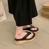 Women Shoes 2026 Summer New Fashion Comfortable Flip Flops Outdoor Height Increase Non Slip Wedge Sandals Women Beach Shoes