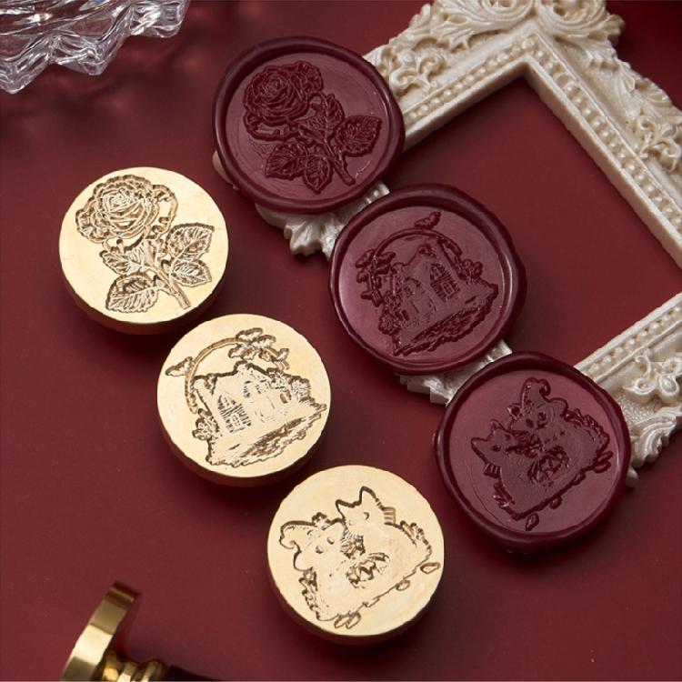 Castles Wax Seal Stamp Decorative Seal Plant Sealing Wax Stamp Brass Head for Wedding Scrapbooking Decoration