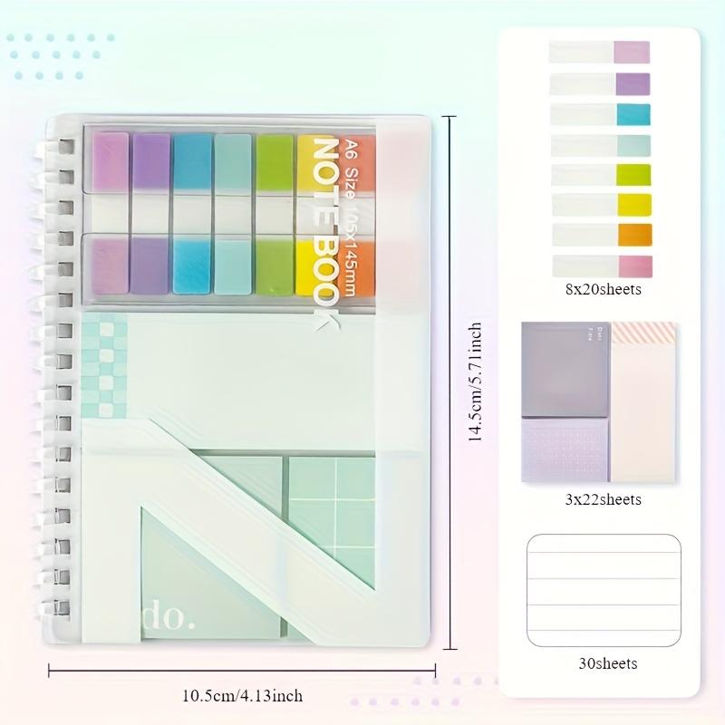 Pink Sticky Note Notebook Writable Relocatable Adhesive Labels Index Stickers Colorful Pages for Office and Home Organization