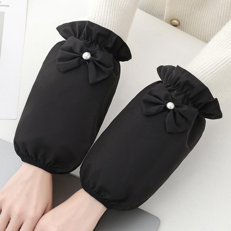 Autumn and Winter Sleeve Bow, Cute Anti-stain Sleeve Covers, Adult Home Anti-dirt Down Jacket Sleeve Covers, Bow Sleeve Covers