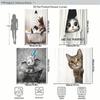 Fun Animal Themed Polyester Shower Curtain - Cute Bathtub & Peeking Pet Design For Bathroom Decoration