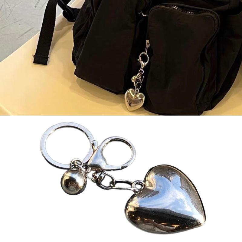 Harajuku Heart Keychain Creative Little Ball Key Rings Car Keys Holder Keyring