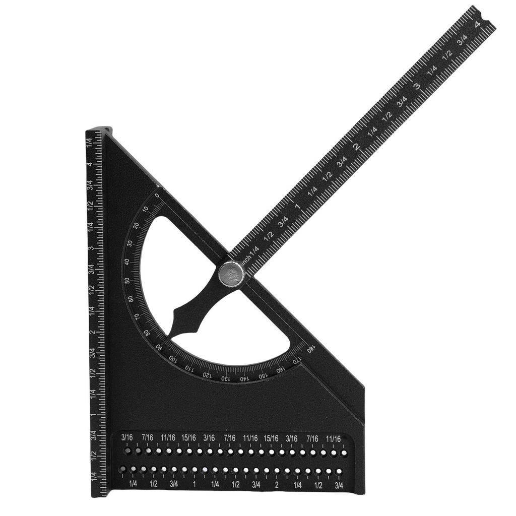 3D Woodworking Angle Ruler Half Round Triangular Ruler Multi Angle Measuring Square Protractor 0 180 Degree Adjustable