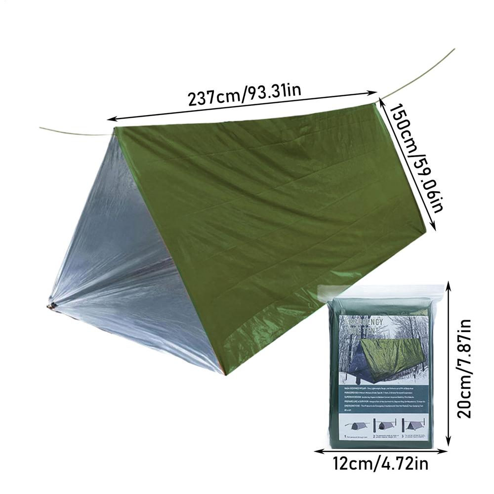 2-Person Outdoor Camping Tent Waterproof Lifesaving Tent Emergency Escape Lifesaving Gear, Tarp Sleeping Bag Thermal Sack