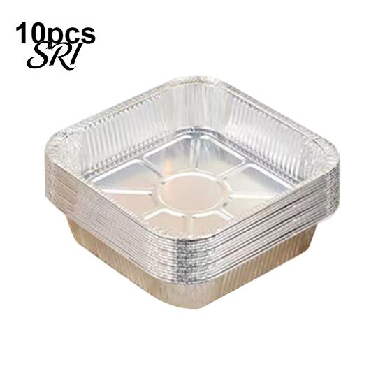 Disposable Baking Pans 10 Pcs Tin Foil Box Aluminum with Temperature Lock Insulation Insulated Cover for Cakes Pies Casseroles Oven Safe Easy