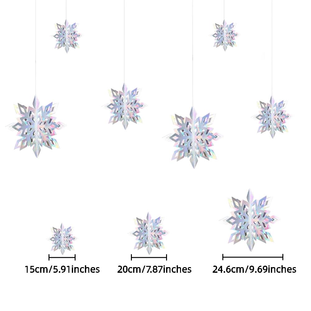 

6pcs/Set 3D Artificial Snowflakes Garland Winter Frozen Party Decoration Christmas Snowflake Ornaments Winter Wonderland Party