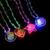 Girls Princess Light Up Necklace Led Flashing Acrylic Beads Pendant Toys Children's Birthday Party Props Pendant Necklace Gift