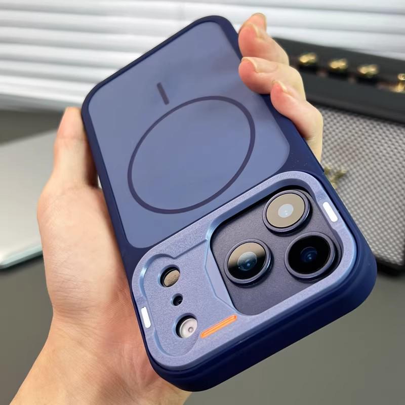 iPhone 17 Pro Max Skin-Feel Matte Magnetic Ring Case with Full Coverage & Anti-Fall Protection iPhone 17 Air синий