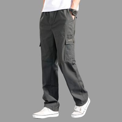 Cargo Pants Men's Loose Straight Oversize Clothing Solid Grey Versatile Work Wear Black Joggers Cotton Casual Male Trousers