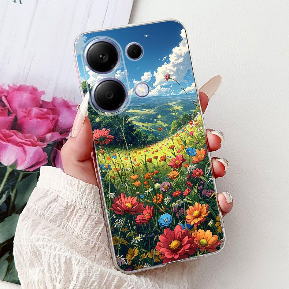 Pro pouzdro Xiaomi Redmi Note 13 Kryt Note 13 Pro Populární malovaný květinový měkký silikonový kryt na telefon Pro Redmi Note13 Pro 4G 5G Funda
