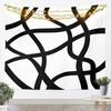Stripes Wall Art Dark Black And White Tapestry For Kids Boys Girls Teens Room Decor Abstract Hanging Blanket Medium Geometric