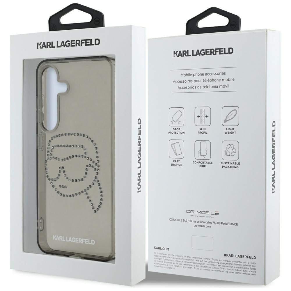 Karl Lagerfeld Rhinestones Karl Head Logo Case For Samsung Galaxy S25 Black