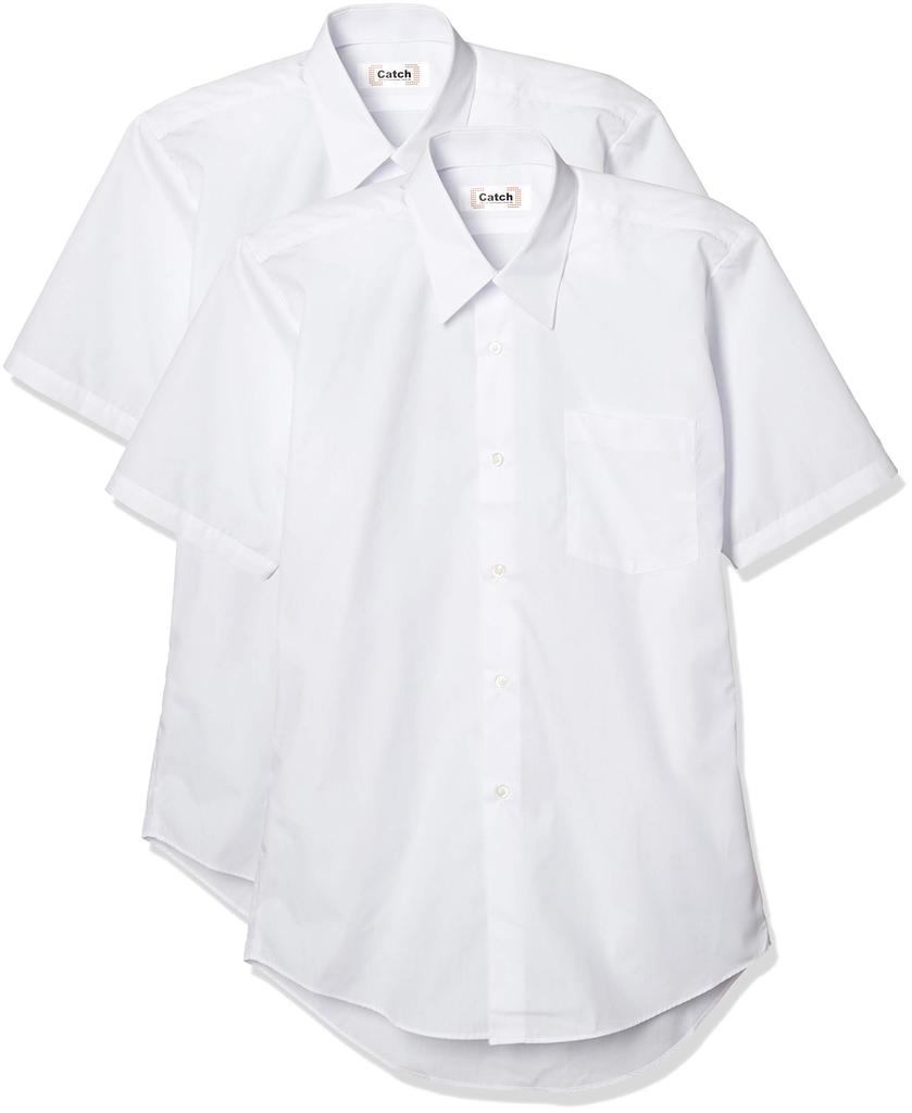 Set of 2 Boys Short Sleeve School Shirts Student Dress Shirts Standard Size for Boys 150 155 160 165 170 175 180 185 White Japan 170CM To Japanese