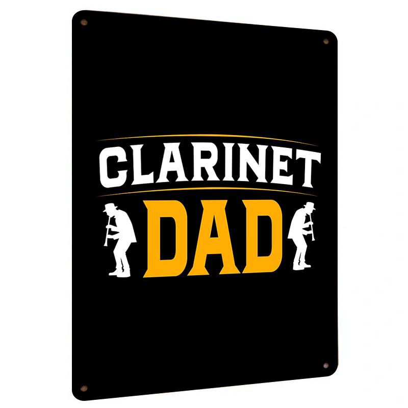 

Clarinet Dad Metal Wall Art Decor Musical Instrument Fathers Day Gift for Musician Daddy Home Decoration 20x30cm（7.8x11.8inch）