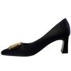French temperament elegant high heels new autumn professional square head black thick heel single shoes