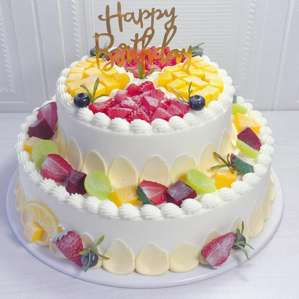 2025 Europäisches zweistöckiges Obstkuchenmodell für Ausstellungszwecke