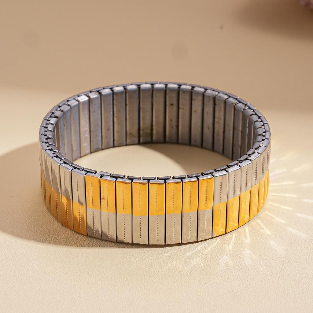 Stainless Steel Heart & Irregular Splicing Bracelet: Fashionable, Versatile, High-End Jewelry for Women