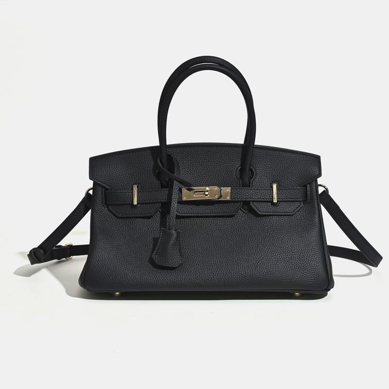 2025 Hot Women's Bag Platinum Fashionable All-matching Commuter Top-layer Cowhide Cross-body Handbag
