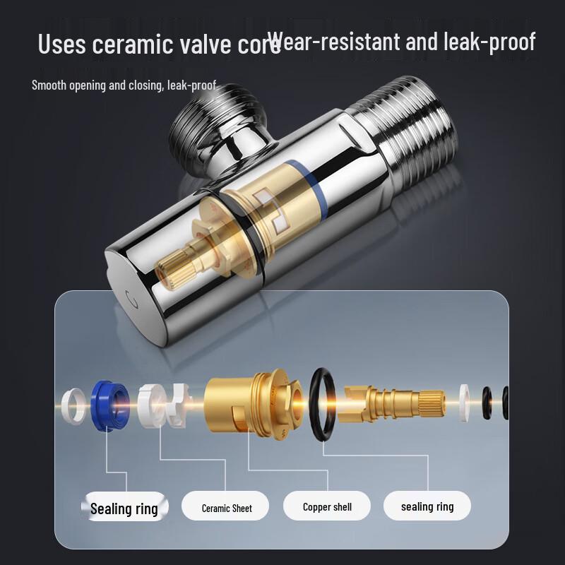 OULIN Brass Hot & Cold Angle Shut-off Valve (2-Pack)