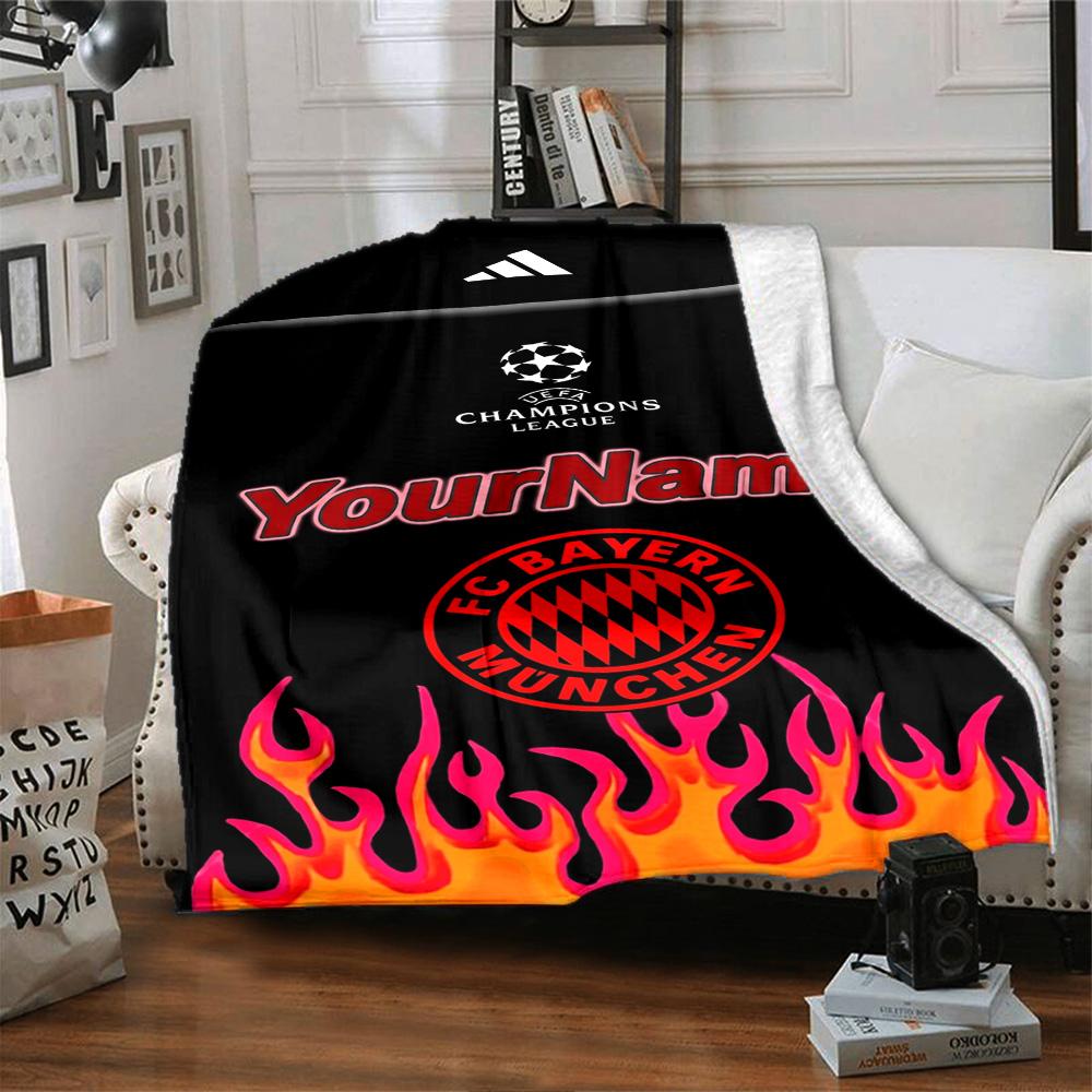 Bayern Munich Customize Your Name Blanket Multi-purpose Customizable Blanket Soft Warm Cozy Throw For Home Decor Living Room Office Chair Office
