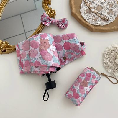 Cute Girl Sun Umbrella Mini Folding Sun Protection UV Protection Sunny and Rain Dual Purpose Sun Umbrella
