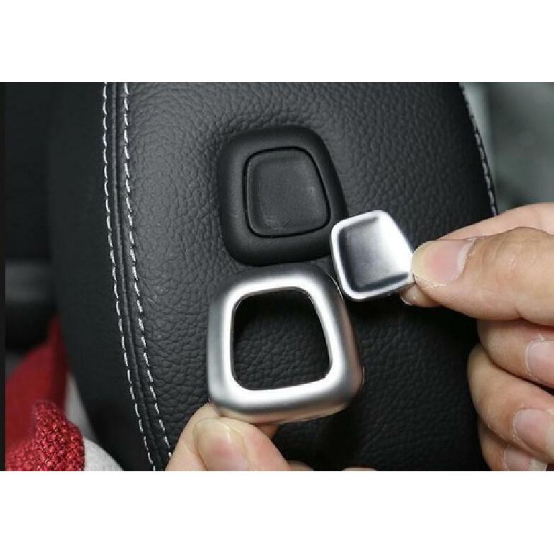 -22 Seat Headrest Adjust Button Ring Trim Matte Silver For Benz A-Class CLA