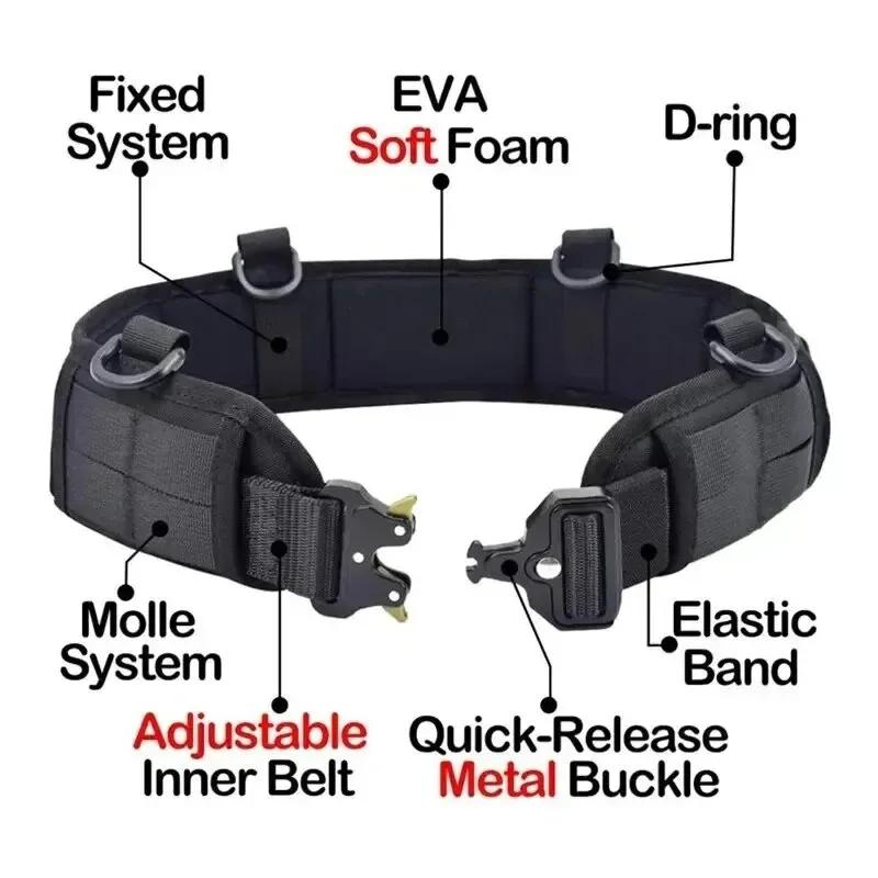Tactical Battle Belt Military Airsoft Waist Band Thickened Widened Multi-purpose Adjustable Quick Release Buckle Outdoor Hunting