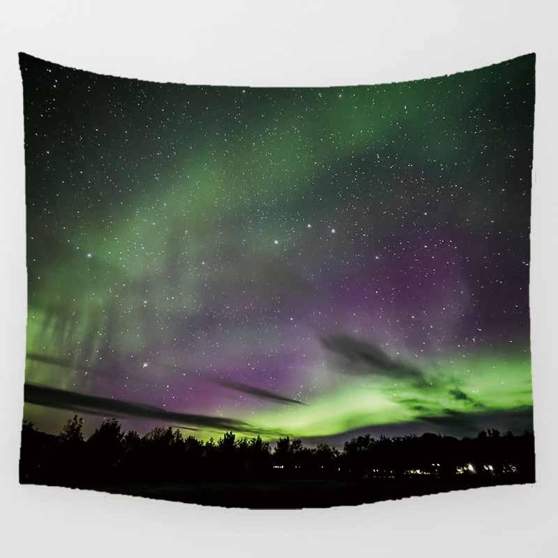 

Ночное небо северное сияние художественный гобелен домашний декор гостиная спальня праздничный декор аксессуары фон настенное покрытие 100x75cm