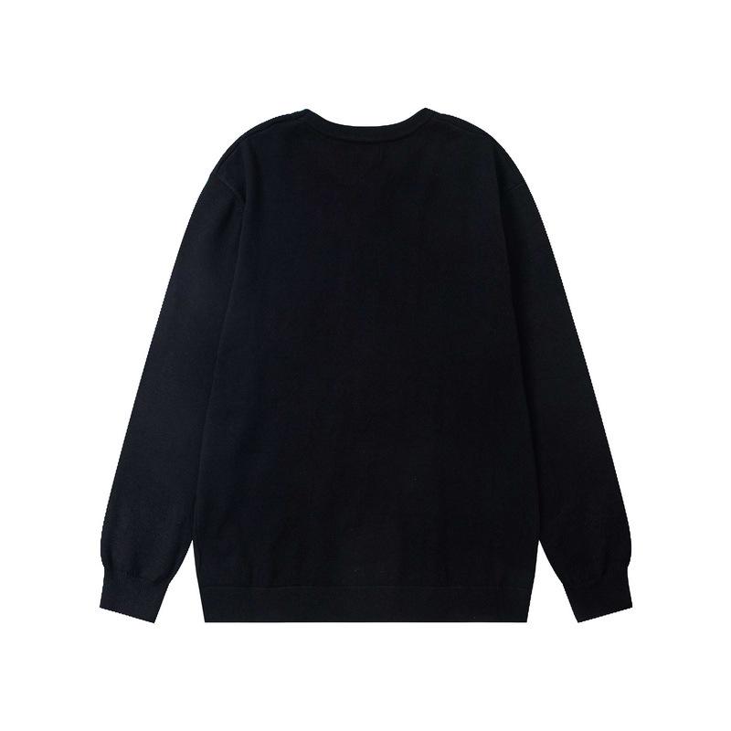 European & American Stüssy Arc Pattern Jacquard Round Neck Knit Sweater for Couples