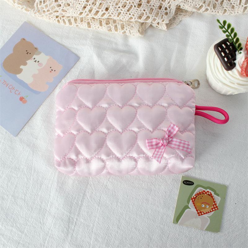 Cute Bow Coins Wallet Zipper Coin Purse Headphone Lipstick Case Mini Cosmetic Bag Portable Key Card Bag Kids Cute Purse Wallets