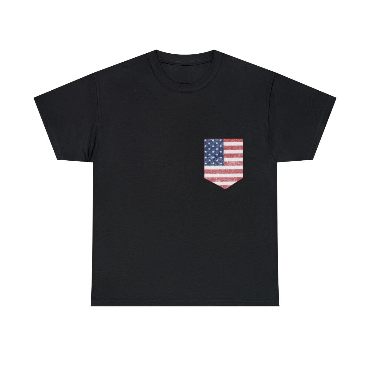 US Pocket Flag Patriotic Graphic Tee Shirt, S-5XL 4XL