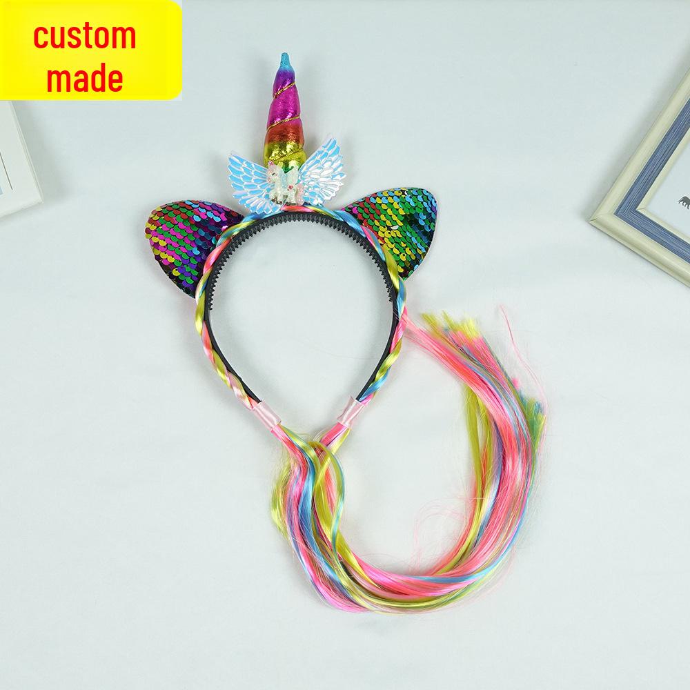 Повязка на голову My Little Pony Unicorn: Милый мультяшный парик и заколка для волос для детей