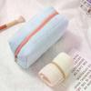 Süße Make-up-Tasche aus Fell für Damen mit Reißverschluss, große, einfarbige Kosmetiktasche, Reise-Make-up-Kulturtasche, Waschtasche, Plüsch-Stiftetasche