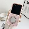 Frosted Matte Wave Magnetic Stand Phone Case for Samsung Galaxy Z Flip 7 6 5 4 3 Flip7 FE Flip6 Mirror Rotation Bracket Cover