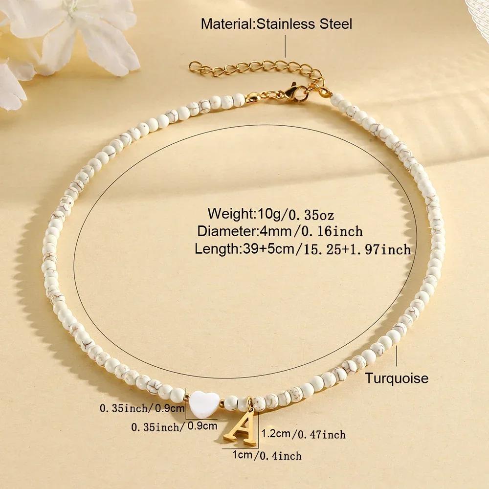 Bohemian Choker Neck Necklaces Heart-shaped Shell Letter Pendant Beads Women Necklace Woman Trend Jewelry Gift 2025