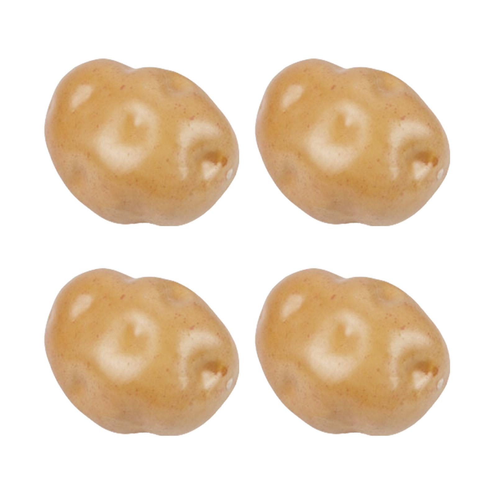 

Набор из 4 имитаций картофеля, реквизит, аксессуар для витрины, искусственный картофель для витрины и кухонного декора