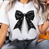 Halloween Gothic Bow T-Shirt, Skeleton Black Bows Shirt, Spooky Bow Shirt, Emo Bow Tee, Dark Academia Shirt, Goth Bow Tie, Witchy Bow Shirt