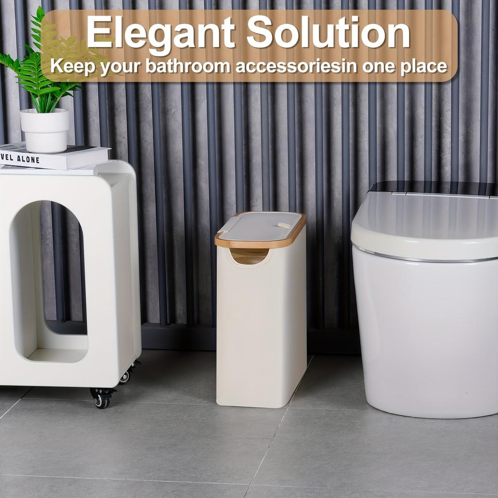 A Bamboo Toilet Paper Holder in A Bohemian Style Featuring A Storage Basket,Versatile Collapsible Basket Can Be Used for Laundry