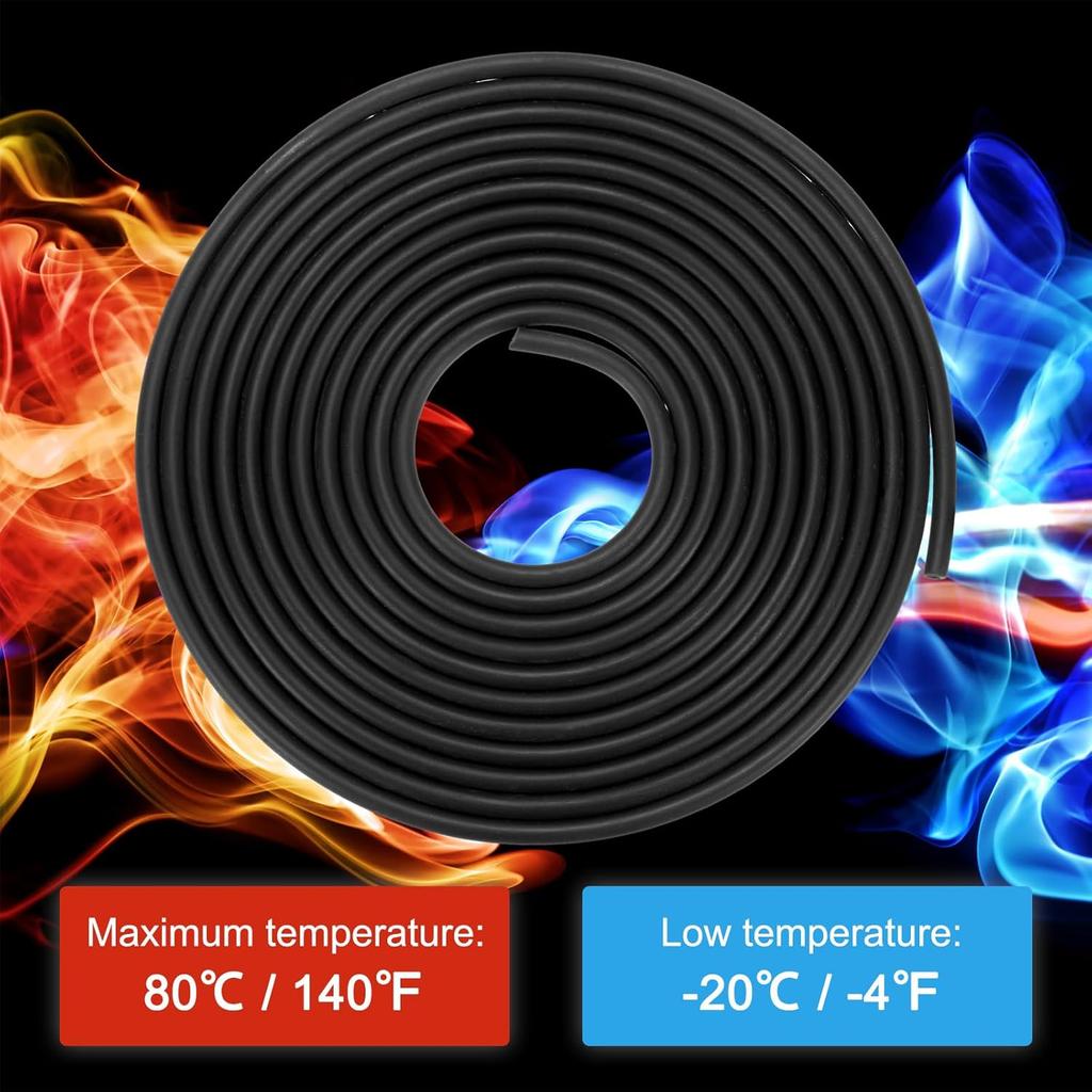 Lubricating Oil Hoses, 3mm (1/8 Inch) ID x 5mm (3/16 Inch) OD 3.28FT Rubber Tubing Hose Pipe for Irrigation/Small Equipment/Outdoor/Garden Water