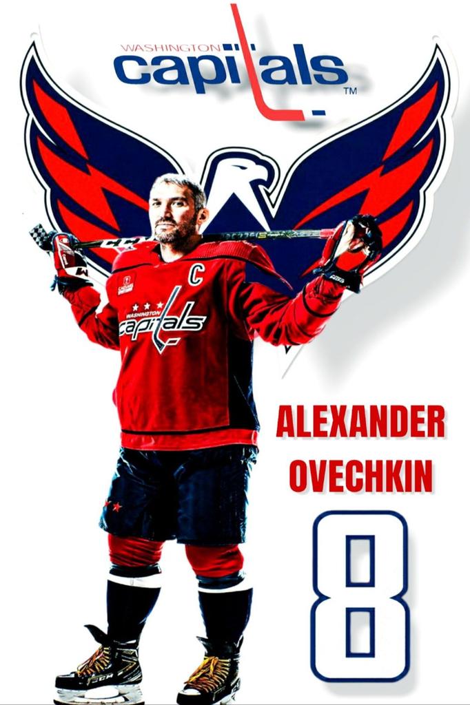 Metal Wall Art Hockey Ovechkin Sports Decor Gym Man Cave Gift