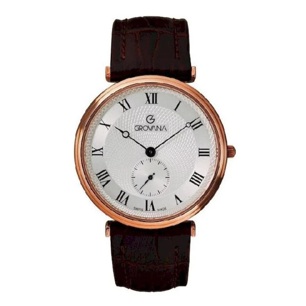 

Grovana Belleville Leather Strap Silver Dial Quartz 1276.5568 Men s Watch
