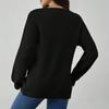 Autumn and Winter Women's Clothing, Casual, Loose Fitting, Cardigan, Tie Up, Solid Color Sweater